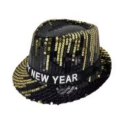 Happy New Year Sequin Fedora Hat