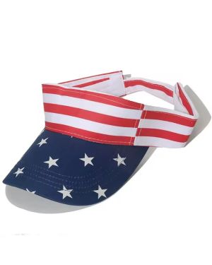 USA Flag Visor Cap Patriotic Sun Visor Hat