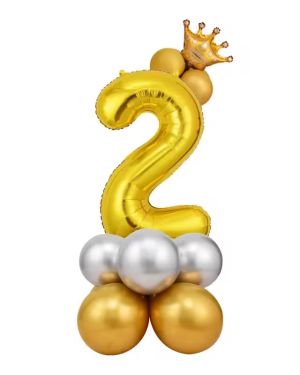 32-Inch Gold Foil Balloon Set Number Design Balloon for Birthday Parties Decoration