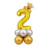 32-Inch Gold Foil Balloon Set Number Latex Balloon for Birthday Parties Party Supplies