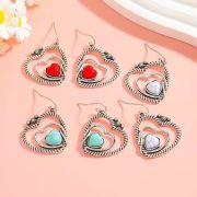 Valentine’s Day Retro Double Heart Dangle Earrings Party Gift Accessories