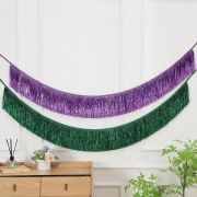 Metallic Tinsel Fringe Garland Mardi Gras Decoration Hanging Banner Carnival Party Backdrop Decor