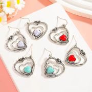 Valentine’s Day Retro Double Heart Dangle Earrings Party Gift Accessories