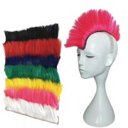 Punk Helmet Mohawk Wigs Skinhead Patches Hairpiece for Motorcycle Cycling Scooters Polo Ski Snowboard