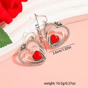 Valentine’s Day Retro Double Heart Dangle Earrings Party Gift Accessories