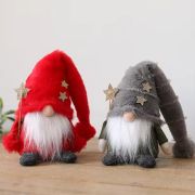 Red and Grey Hat Faceless Christmas Dolls Ornaments