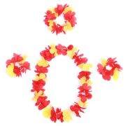 Flower Leis Hawaii Necklace and Headband Set for Soccer Fans Supporter