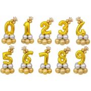 32-Inch Gold Foil Balloon Set Number Design Balloon for Birthday Parties Decoration