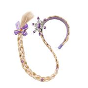 Princess Long Braided Wigs Hairpiece Rapunzel Wig Headbands for Girls Cosplay Elsa Braid Costume Accessories