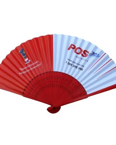 Custom Printed Logo Folding Paper Fans Personalized Bamboo Hand Held Fan Trading Gift