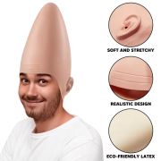 Halloween Cone Bald Head Latex Bald Wig Cap Alien Cosplay Costume Accessory