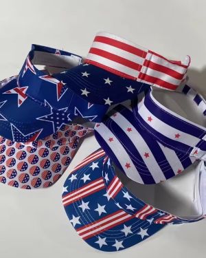 USA Flag Visor Cap Patriotic Sun Visor Hat