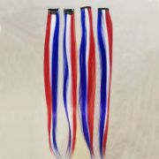 Patriotic Party Hair Wig Extensions Hair Clip for France Football Fans