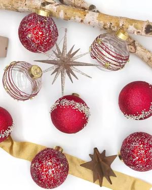 Creative Christmas Ball Set 3 in Glitter Christmas Ball Ornaments
