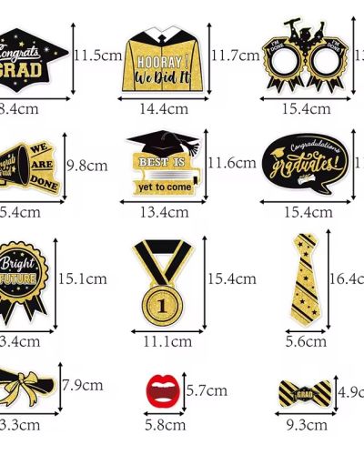 Graduation Photo Booth Props for Happy Celebration Photographed Decorations