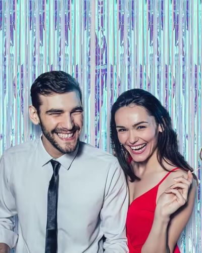 Holographic Foil Curtains Metallic Backdrops for Wedding & Birthday Party Decoration