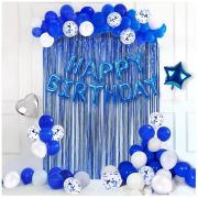 Party Decorations Happy Birthday Balloons Banner With Fringe Curtain Balloons Set