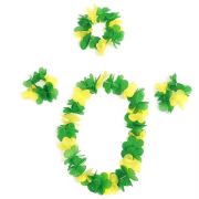 Flower Leis Hawaii Necklace and Headband Set for Soccer Fans Supporter
