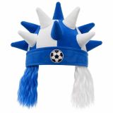 Custom Football Team Fan Velvet Viking Bull Horn Hat with Long Hair Wig