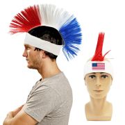 Red White and Blue Patriotic Mohawk Team Spirit Wig