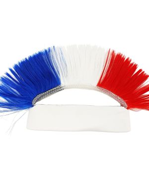 Red White and Blue Patriotic Mohawk Team Spirit Wig